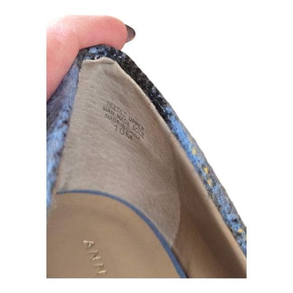 Ann Taylor Azra D'Orsay Blue Grey Plaid High Heel Pumps 10 - Picture 8 of 8